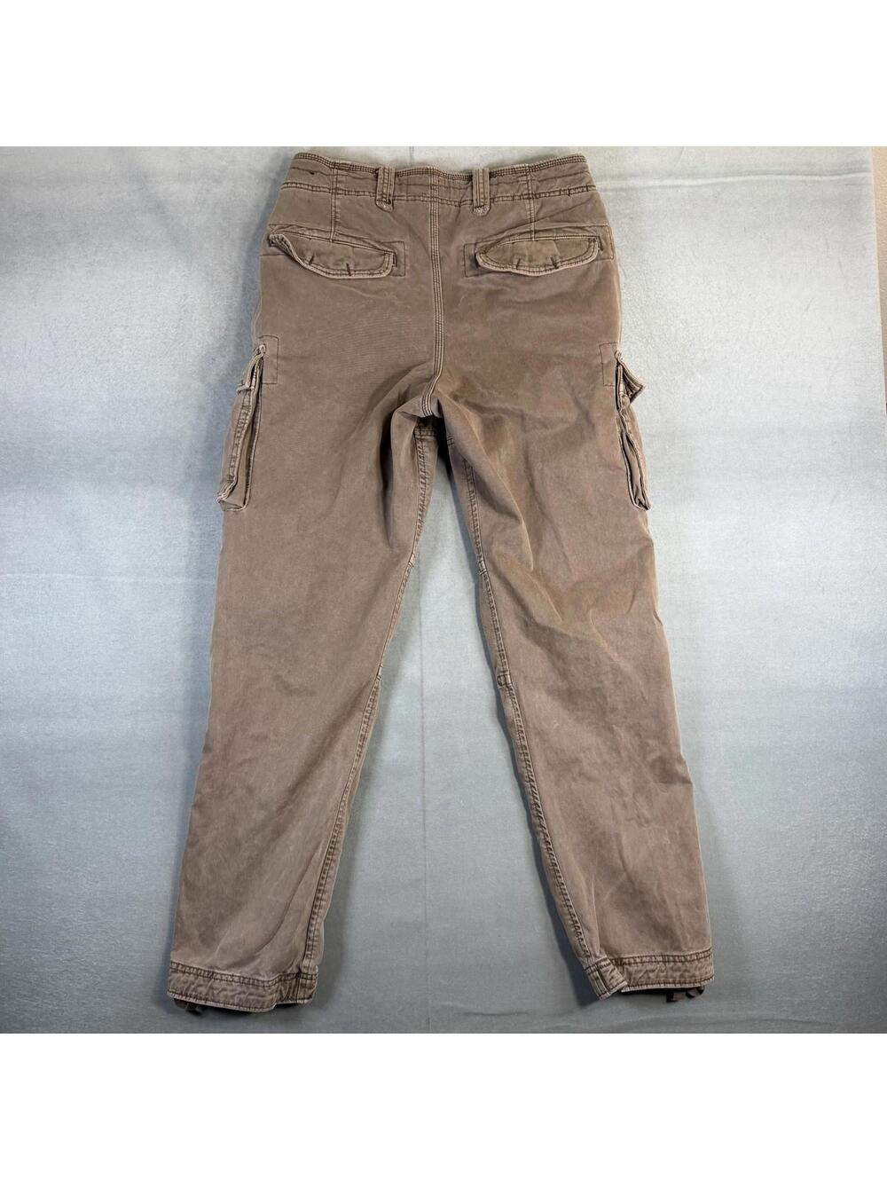 Abercrombie & Fitch Paratrooper Cargo Pants Mens 30x32 Brown Military Drawstring - Picture 3 of 8